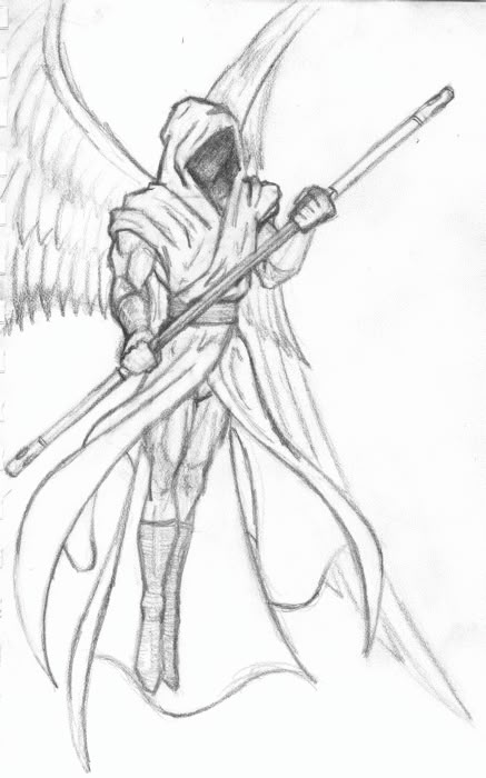 Warrior Drawing Male, Angelic Drawings, Male Angel Drawing, Archer Sketch, Angel Drawing Sketches, Hooded Angel, Archer Drawing, Warrior Sketch, Wings Sketch