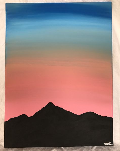 Sunset mountains acrylic painting on canvas. Available in my Etsy shop! https://www.etsy.com/shop/TheActorsPaintShop Mountain Acrylic Painting, Small Canvas Paintings, Simple Canvas Paintings, Cute Canvas Paintings, Easy Canvas Art, Canvas Drawings, Easy Canvas Painting, Cute Paintings, Canvas Painting Diy