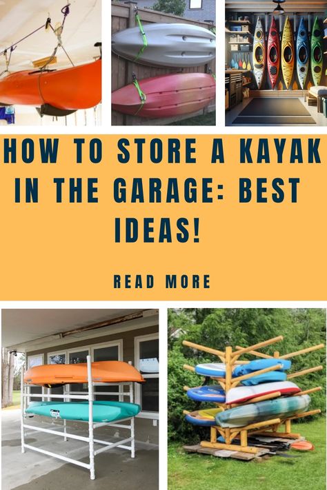 Discover effective tips for storing your kayak in the garage to ensure its safety and optimal condition. Enhance your kayaking experience by learning how to store it the right way, making it easily accessible year-round. Whether you're a casual weekend paddler or a seasoned enthusiast, these best practices will help you make the most out of your storage space while protecting your valuable gear. Stay organized and ready for your next adventure with these insightful storage solutions! Storing Kayaks In Garage, Kayak And Paddle Board Storage, Kayak Garage Storage, Kayak Storage Ideas, Diy Kayak Storage, Kayak Storage Garage, Paddle Board Storage, Wooden Kayak, Kayak Storage