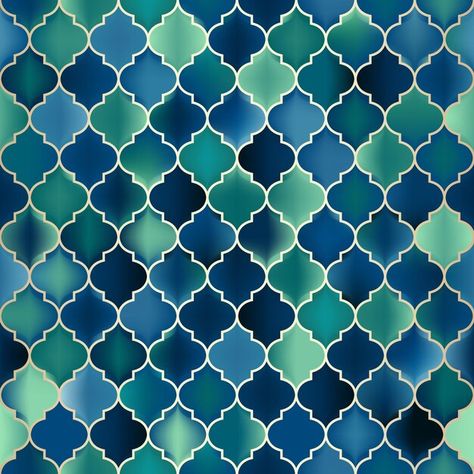 Moroccan Geometric Pattern, Marocco Pattern, Morocco Restaurant, Bathroom Wallpaper Trends, Blue Pottery Designs, Bathroom Wallpaper Modern, Seamless Prints, Wallpaper Accent Wall Bathroom, Morocco Pattern