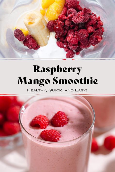 Are you looking for an easy, refreshing, and nutritious smoothie? Try this Raspberry Mango Smoothie! Made with creamy coconut yogurt, almond milk, and a blend of frozen raspberries and mango, it's vegan, light, and oh-so-creamy. Perfect for a quick snack or a wholesome breakfast, especially when you add your favorite protein powder! via @healthfulideas Matcha Waffles, French Fry Seasoning, Chai Spice Mix, Mushroom Tart, Lemon Pancakes, Coconut Milk Smoothie, Frozen Raspberries, Smoothies With Almond Milk, Coconut Milk Recipes