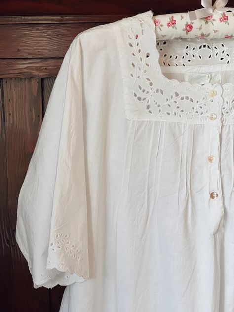 Doen Vivette Nightgown, Alicents Nightgown, Cute Nightgowns, Linen Nightgown, Cotton Night Dress, Victorian Nightgown, Zip Front Dress, Night Dress For Women, Cotton Voile