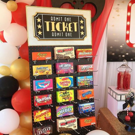 Movie Day Party Ideas, Teenage Movie Night Party, Drive In Movie Decorations, Movie Night School Fundraiser, Retro Movie Night Party, Cinema Bday Party, Movie Party Ideas For Adults, Movie Theme Sleepover Ideas, Private Movie Theater Party