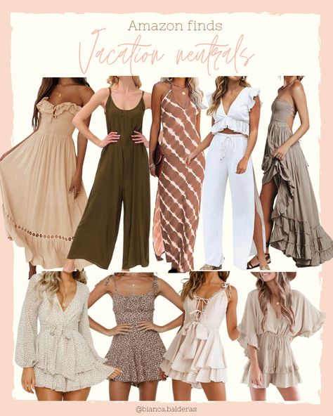 Neutral Resort Outfits, Beach Outfits Photoshoot, Bali Fits Ideas, Neutral Beach Vacation Outfits, Beach Inspo Outfits Vacation, Beige Beach Dress, Classy Vacation Outfits Tropical, Neutral Boho Outfit Ideas, Summer Bali Outfit