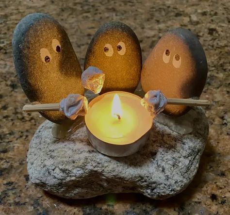 Rock candle holder