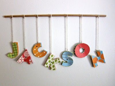 Name Wall Art Name Wall Art, Baby Diy, Hang On, Cute Diys, Baby Shower Diy, Kids' Room, Diy Baby Stuff, Banners, Baby Shower Gifts