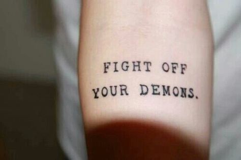 Demon Tattoo, Strength Tattoo, Little Tattoos, Word Tattoos, Skin Art, Piercing Tattoo, Get A Tattoo, Love Tattoos, A Tattoo