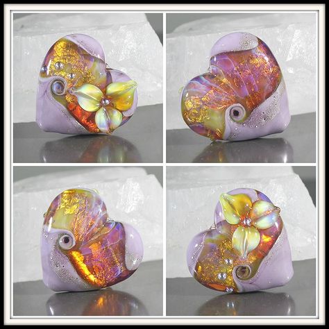 Decoupage Jewelry Box, Bead Heart, Troll Beads, Painted Beads, Lampwork Bead Jewelry, Bead Inspiration, Lampwork Focal Bead, Lampwork Jewelry, Glass Lampwork