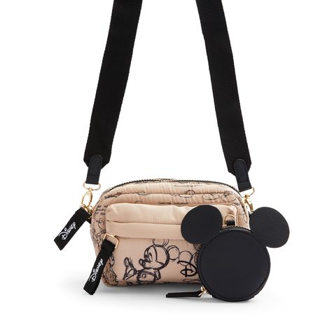 Pink Nylon Disney Minnie Mouse Sketch Crossbody Bag Minnie Mouse Sketch, Cute Minnie Mouse Bags For Everyday Use, Cheap Pink Mickey Mouse Bags, Crossbody Bag Disney, Trendy Black Minnie Mouse Bag, Cute Black Minnie Mouse Bag, Disney Primark, Mickey Mouse Purse, Mouse Sketch