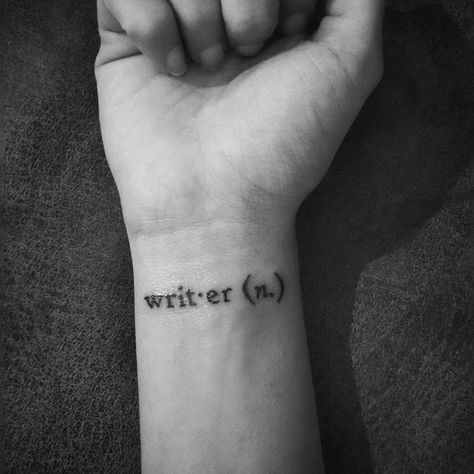 Tiny Tattoos For Writers | POPSUGAR Small Writing Tattoos, Arm Writing Tattoo, Writer Tattoo, Handwriting Tattoos, Cute Writing, Literary Tattoos, Omerta Tattoo, Tattoo Inspiration Men, Tattoo Prices