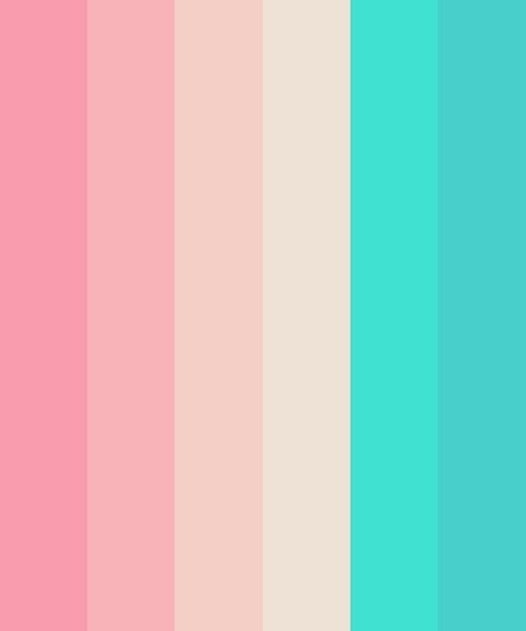 Pink Coral and Turquoise Color Palette Pink Turquoise Aesthetic, Turquoise Pink Color Palette, Candy Shop Color Palette, Pink And Teal Color Palette, Pink And Turquoise Aesthetic, Mermaid Color Scheme, Pink And Turquoise Bedroom, Aqua Color Schemes, Sisterhood Round