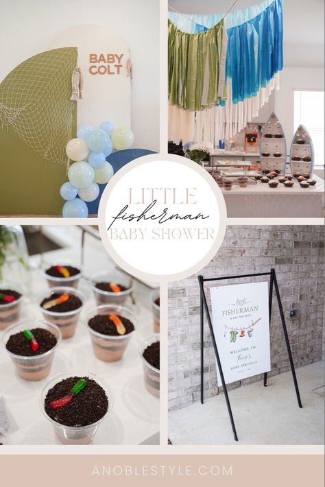 Little fisherman baby shower baby sprinkle party Follow my shop @anoblestyle on the @shop.LTK app to shop this post and get my exclusive app-only content! #liketkit #LTKparties #LTKhome #LTKbaby @shop.ltk https://liketk.it/4lId5 Fisherman Theme Party, Fish Theme Baby Shower Ideas, A Little Fisherman Is On The Way, Reel Excited Baby Shower Ideas, Fisherman Baby Shower Ideas, Little Fisherman Baby Shower Ideas, Fishing Themed Baby Shower Ideas, Baby Shower Fishing Theme Boy, Fish Baby Shower Ideas