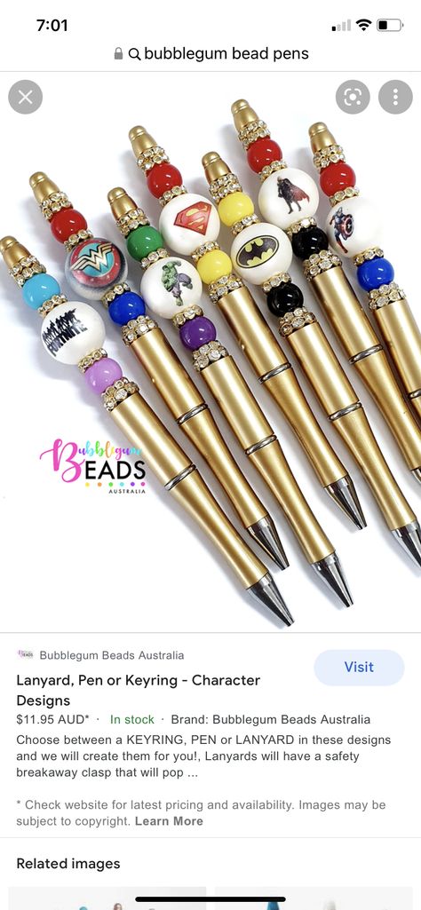 Bubblegum Pens, Custom Ink Pens, Diy Pens, Pen Designs, Bead Pens, Beadable Pens, Beaded Things, Pen Diy, Pretty Pens