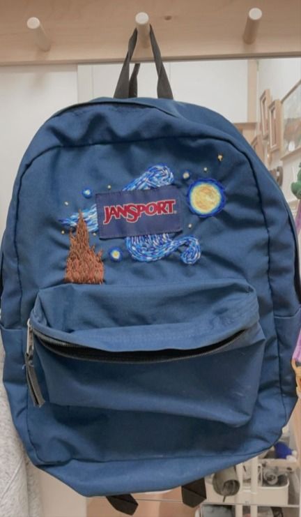 cute, durable, and affordable jansport backpack perfect for the new school year! Herschel Backpack Embroidery, Jansport Backpacks Embroidery, Embroidery Backpack Jansport, Embroidery Backpack Ideas, Backpack Embroidery Ideas Jansport, Jansport Backpack Embroidery, Embroidering Backpacks, School Bag Embroidery, Embroidered Backpack Diy