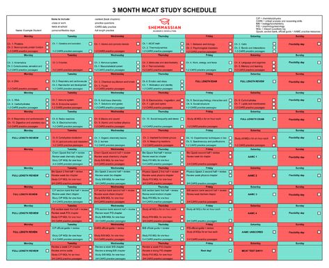 The Ideal MCAT Study Schedule (1 month, 2 month, and 3 month examples included) — Shemmassian Academic Consulting 1 Month Study Plan For Exam, Mcat Study Aesthetic, Mcat Study Tips, Mcat Study Schedule, Med School Prep, Study Schedule Template, Study Planner Free, Med School Study, Getting Into Medical School