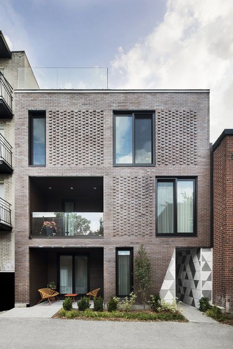 Courtyard Design Architecture, Modern Brick Facade, Urban Strategy, Residential Architecture Apartment, Urban Project, Modern Residential Architecture, Brick Cladding, Brick Detail, Plans Architecture