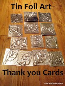 6-faux-metallic-projects-using-aluminum-tin-foil-stowandtellu Tin Foil Crafts, Foil Crafts, Tin Foil Art, Metal Embossing Art, Embossing Art, Foil Embossing, Aluminum Foil Art, Metal Embossing, Aluminium Foil