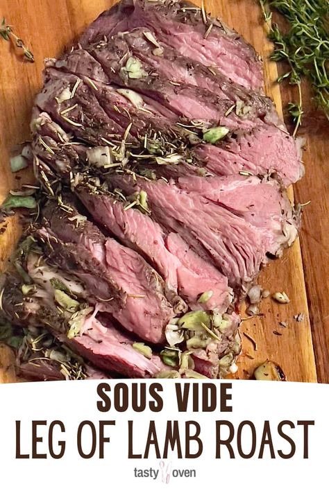 Lamb Sous Vide Recipes, Sous Vide Boneless Leg Of Lamb, Sous Vide Lamb Roast, Grain Side Dishes, Boneless Lamb Leg Recipe, Boneless Lamb Roast, Sous Vide Cooking Times, Sous Vide Lamb, Mediterranean Lamb