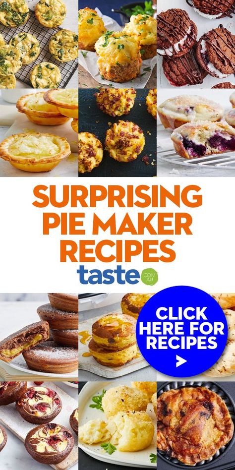 Wolfgang Puck Mini Pie Maker Recipes, Mini Pie Maker Recipes Ideas, Savoury Pie Fillings, Pie Maker Quiche Recipes, Dash Mini Pie Maker Recipes, Pie Maker Recipes Ideas, Mini Pie Maker Recipes, Sunbeam Pie Maker, Breville Pie Maker