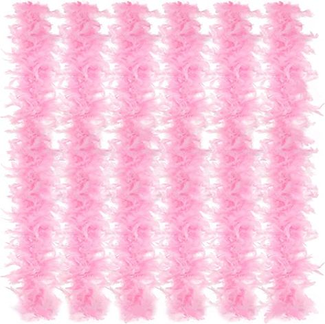 Amazon.com: 6 Pcs Turkey Chandelle Feather Boa 2.19 Yards Feather Boas Pack for DIY Craft Dancing Wedding Outfit Party Decors (Pink) : Clothing, Shoes & Jewelry Pink Boas, Harry Styles Party, Glam Station, White Feather Boa, Scrapbook Backgrounds, Dancing Wedding, Feather Boas, Men Costumes, 13th Birthday Party