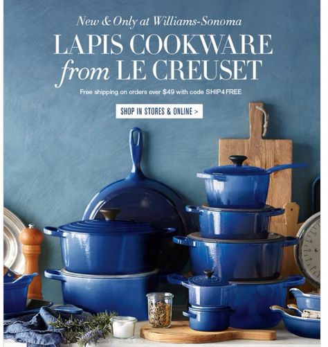 Love this lapis LeCruset cookware.... I want I want!! Le Creuset Blue, Le Crueset, Le Creuset Cookware, Dining Room Accessories, Breakfast Drink, Butler's Pantry, Toy Kitchen, Graphic Design Advertising, Yahoo Mail