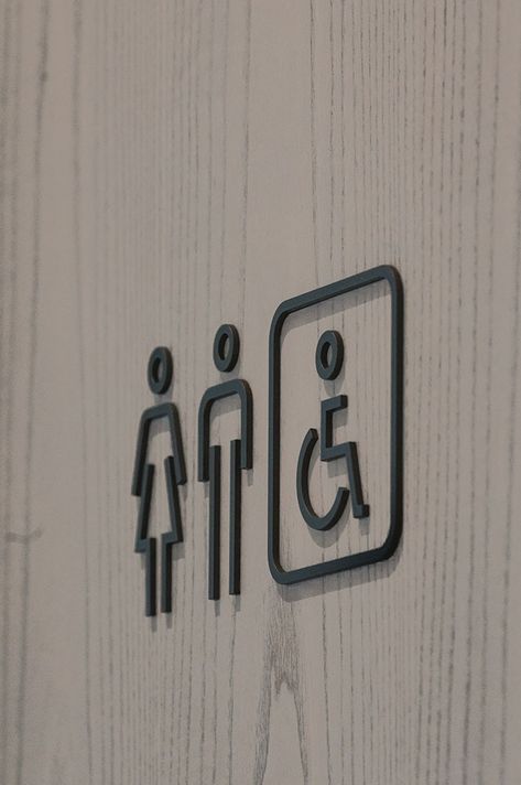 Washroom Signage Creative, Washroom Signage, Room Signage, Wayfinding Signs, Locker Room, Room Signs, Lockers, Signs