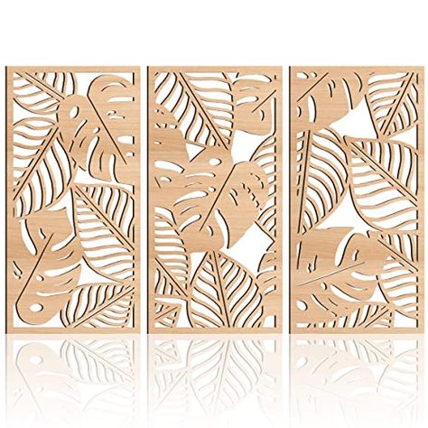 IARTTOP Boho Tropical Leaf Wooden Art Decor,3 Pcs Abstract Leaves Wall Art Living Room Decor, Minimalist Palm Leaves Plant Wall Sculptures for Bedroom Home Decoration 15.9" X 32" Palm Leaf Wall Decor, Palm Leaf Plant, Living Room Decor Minimalist, Hollow Wall, Leaf Wall Decor, Boho Beach House, Room Decor Minimalist, Tree Wall Hanging, Leaves Wall Art