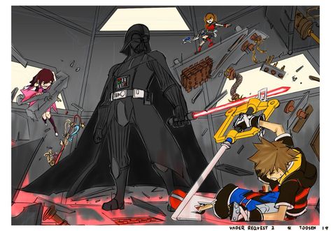 Taylor James Todsen on Twitter: "Kingdom Hearts VS Darth Vader Pics by Zafa-02 on DeviantArt!! #KingdomHearts #StarWars #FanArt… " Armor Sketch, Darth Vader Pictures, Kingdom Hearts Crossover, Starwars Fanart, Kingdom Hearts Worlds, Kingdom Hearts Wallpaper, Anakin Vader, Kingdom Hearts Fanart, Disney Kingdom