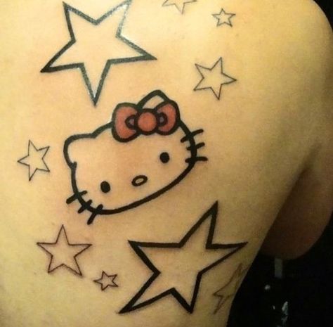 @666rottenboy’s Instagram post: “🌟” Bright Tattoos, Hello Kitty Tattoos, Kawaii Tattoo, Doodle Tattoo, Dream Tattoos, Hello Kitty Pictures, Dope Tattoos, Piercing Tattoo, Get A Tattoo