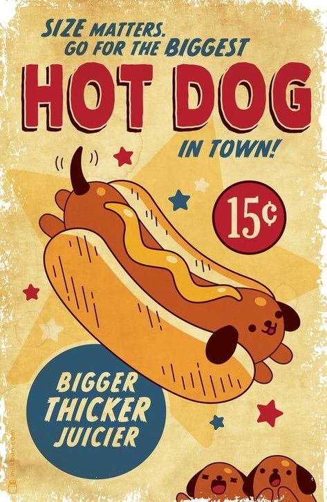 Hot Dog Drawing, Hot Dog Cartoon, Big Hot Dog, Dog Illustration Art, Cartoon Vintage, Hot Dog Stand, Student Christmas Gifts, Beauty In Art, Dog Cartoon