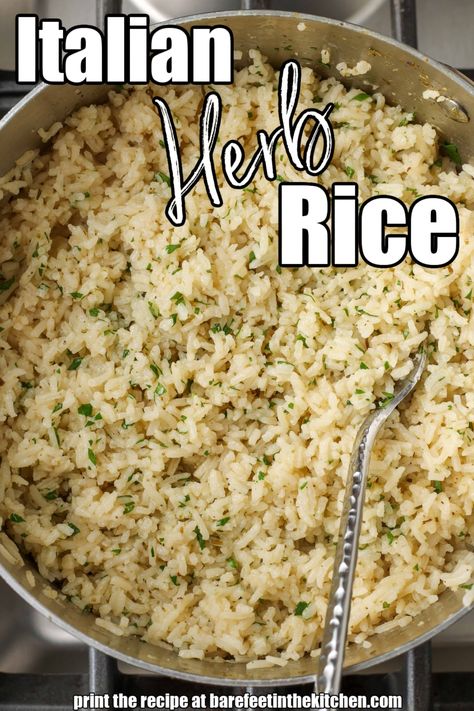 Italian Herb Rice Easy Delicious Rice Recipes, Italian Rice Side Dishes, Rice Mix Ins, How To Season Rice Recipes, Rice Recipes Italian, Easy Minute Rice Recipes, Herbed Rice Recipes, Spiced Rice Recipes, Easy Rice Recipes Vegetarian