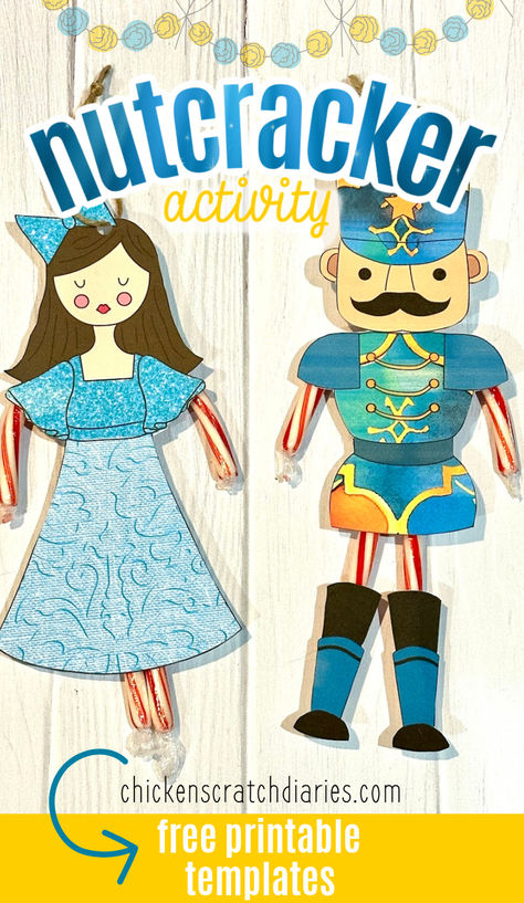 Ballerina and nutcracker craft with text "Nutcracker activity" The Nutcracker Activities For Kids, Nutcracker Art Projects For Kids, Nutcracker Activities For Kids, Nutcracker Crafts For Kids, Simple Nutcracker, Nutcracker Party Ideas, Nutcracker Activities, Nutcracker Printable, Nutcracker Aesthetic