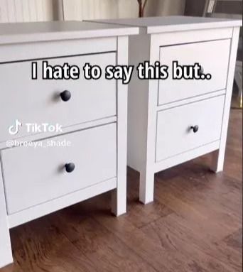 A WOMAN has revealed how she transformed two boring Ikea units into very stylish nightstands.  The DIY whizz joked in the caption that the cabinets “weren’t ugly” but they “needed an upgrade.” On her @breeya_shade account, she wrote: “Let’s face it, these Ikea nightstands are kind of boring. “Let me show you how to completely […] Ikea Night Stand Makeover, Diy Ikea Bedside Table, Best Bedside Tables, Ikea Hemnes Hack Nightstand, 1 Drawer Nightstand, Cabinet To Nightstand, Hemnes Night Stand Hack, Diy Ikea Nightstand Makeover, Ikea Koppang Dresser As Nightstand