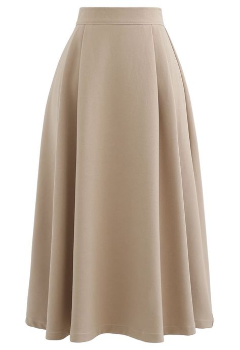 Pleated Flare Midi Skirt in Tan - Retro, Indie and Unique Fashion Formal Skirts, Flare Midi Skirt, Skirts Elegant, Flared Midi Skirt, Fancy Skirts, Skirt A Line, Midi Flare Skirt, Led Dress, Fashion Buyer