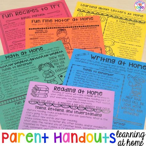 Homework For Preschoolers, Family Preschool, Preschool Homework, Pocket Of Preschool, Kindergarten Parent, Learning At Home, House Family, Teacher Conferences, Parent Teacher Conferences