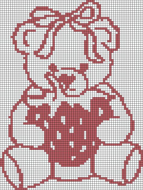 Alpha pattern #173833 Kawaii Pixel Art Grid 32x32, Bear Tapestry Crochet, Cherry Blossom Pixel Art Grid, Crochet Tapestry Projects, Strawberry Crochet Graph, Crochet Designs Pattern Stitches, Teddy Bear Alpha Pattern, Album Crochet Grid, Crochet Tapestry Pattern Grid