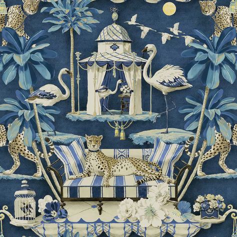 Harrison Howard Night in India Peel & Stick Wallpaper | Michaels Harrison Howard, Chinoiserie Print, Fabric Wall Decor, India Fabric, Custom Drapes, Cotton Curtains, Evening Sky, Drapery Panels, Fabric Stores Online