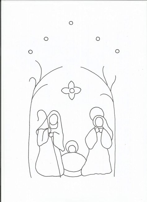 Simple Nativity, Nativity Painting, Primitive Stitchery, Christmas Embroidery Patterns, Beautiful Tattoo, Christmas Doodles, Embroidery Christmas, Nativity Crafts, Next Tattoo