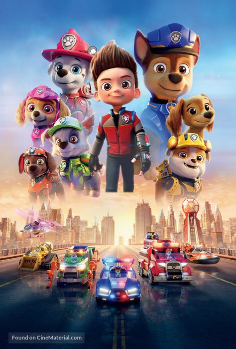 High resolution key art image for Paw Patrol: The Movie (2021) Paw Patrol The Movie, Paw Patrol Birthday Theme, Paw Patrol Decorations, Paw Patrol Movie, Paw Patrol Marshall, Zuma Paw Patrol, Ryder Paw Patrol, Paw Patrol Cartoon, Paw Patrol Characters