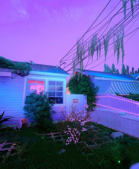 Blake Kathryn, Vaporwave Art, Aesthetic 90s, Dreamcore Weirdcore, Urban Fantasy, Night Aesthetic, Retro Futurism, Aesthetic Images, Purple Aesthetic