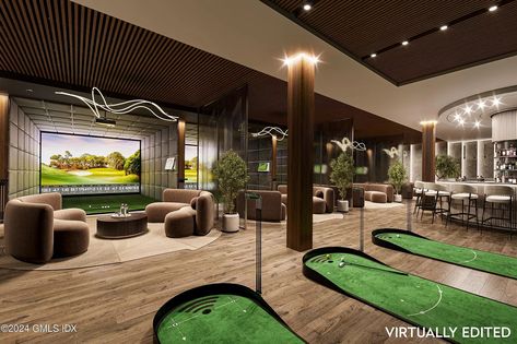 97 Pecksland Rd, Greenwich, CT 06831 | MLS #119962 | Zillow Golf Simulator Room Design, Dining Room French Doors, Simulator Room, Greenwich House, Golf Simulator Room, Indoor Golf, Dining Room French, Golf Simulator, Lounge Club