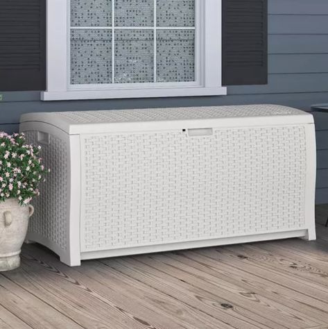 10 Best Deck Boxes 2021 | Apartment Therapy Patio Cushion Storage, White Deck, Wooden Storage Bench, Outdoor Box, Porch Storage, Outdoor Storage Bench, Deck Boxes, Deck Paint, Patio Storage