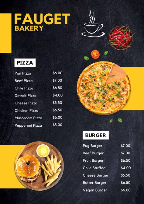 I will food menu board, card, flyer or design for bar or digital use in any style Menu Cards Design, Cards Design Ideas, Restaurant Menu Card, Bar Ad, Menu Card Design, Menu Food, Menu Inspiration, Food Menu Design, Restaurant Menu Design