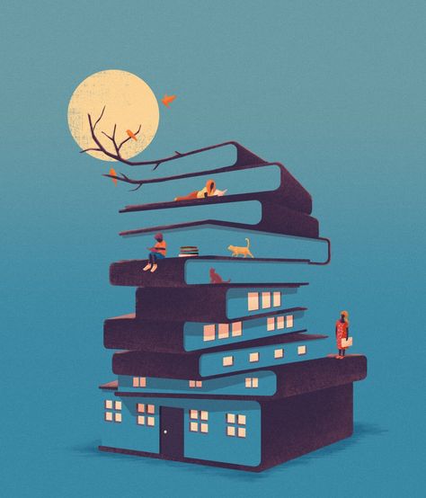 Playful Illustrations by Yau Hoong Tang Layer Optical Illusions into Imaginative Stories — Colossal Tang Yau Hoong, Reading Club, Space Illustration, Colossal Art, Conceptual Illustration, Modern Crafts, Illusion Art, Graphic Design Photography, Negative Space