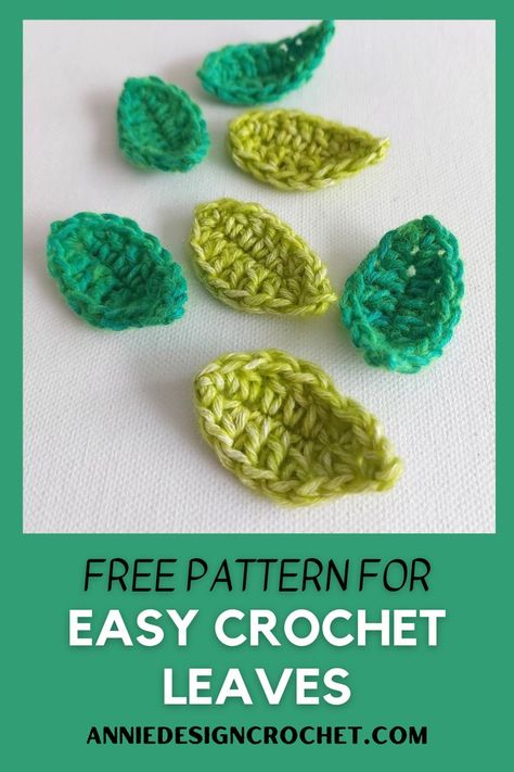 A Free Crochet Leaf Pattern to use as embellishments on your projects! This fun pattern will only take minutes to make and is a great way to use up small amounts of yarn. I have included details for making a basic leaf pattern in 3 different yarn weights. Free Leaf Pattern Crochet, Crochet A Leaf Pattern, Leave Crochet Pattern Free, Easy Crochet Leaf Pattern Free, Easy Leaf Crochet Pattern, Free Leaf Crochet Pattern, How To Crochet Leaf, Amigurumi Leaves Free Pattern, Crocheted Leaf Pattern Free