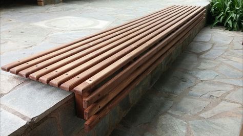 Slat Bench, Garden Bench Seating, Outdoor Bench Seating, Wood Bench Outdoor, Diy Outdoor Seating, Diy Bench Outdoor, Used Woodworking Tools, Wooden Garden Benches, Chair Wooden