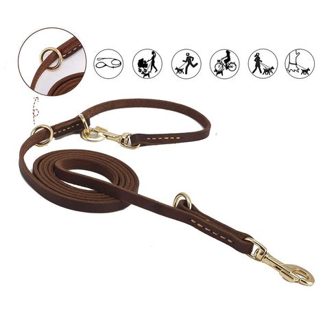 Durable Multi Function 8ft Dog Leash, Genuine Leather Training Leash for small, medium and large dogs, #Ad #ft, #affiliate, #Dog, #Leash, #Durable Hands Free Leash, Dog Leash Training, Dog Business, Leather Dog Leash, Leather Workshop, Dog Leads, Dog Leash, Large Dogs, Leather Working