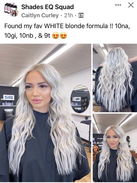 Cool Toned Bleach Blonde Hair, Shades Eq Platinum Toner, Redken Platinum Ice Toner, Matrix Toners Blondes, Redken Shades Eq Formulas Mushroom Blonde, Icy Blonde Hair Shades Eq, Platinum Blonde Shades Eq Formula, Platinum Blonde Toner Formula, White Blonde Toner Formula Redken