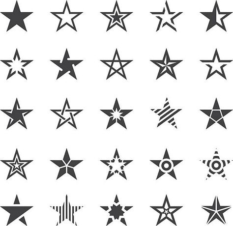 Star Shape Illustrations, Royalty-Free Vector Graphics & Clip Art - iStock Star Tattoo Men, Star Tats, Star Tattoos For Men, Shape Icons, Tattoo Star, Small Star Tattoos, Star Tattoo Designs, Heart Doodle, Star Illustration