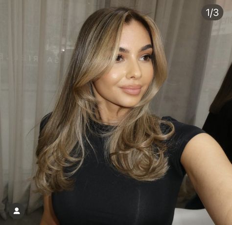 Caramel Honey Highlights On Dark Hair, Honey Blonde Balayage On Dark Hair, Honey Highlights On Dark Hair, Honey Caramel Hair, Toffee Hair Color, Highlights On Dark Hair, Beige Blonde Balayage, Balayage Hair Caramel, Honey Highlights